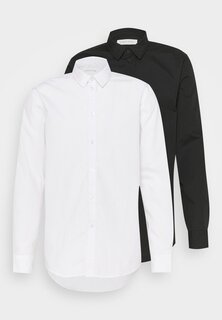 Классическая рубашка 2 PACK Pier One, белый/черный
