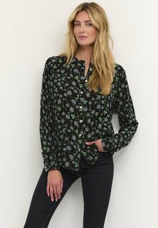 Блузка КАДИЛАНА Kaffe, черный/зеленый цветок пейсли