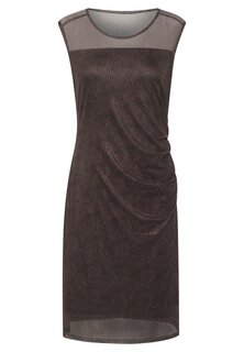Летнее платье ЭЛЛИ Kaffe, коричнево-черный с графическим принтом