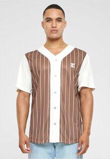 Рубашка KM232-003-3 KK OG BLOCK PINSTRIPE BASEBALL Karl Kani, коричневая с белым