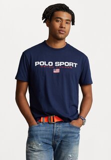 Футболка с принтом SHORT SLEEVE Ralph Lauren, круизный темно-синий