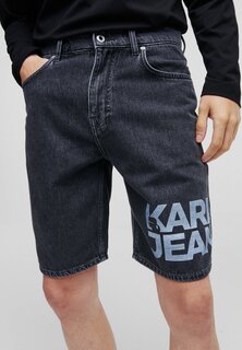 Джинсовые шорты ЛОГОТИП Karl Lagerfeld, стираный черный лазер