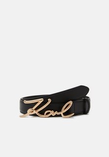 Ремень SIGNATURE BELT KARL LAGERFELD, черный/золотой