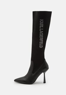 Высокие сапоги PANDARA LEG BOOT KARL LAGERFELD, черный/серебристый