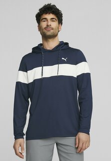 Футболка с длинным рукавом MATTR COLORBLOCK HOODIE Puma Golf, темно-синий пиджак ярко-белый