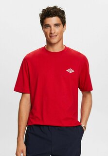 Базовая футболка Esprit, темно-красная.