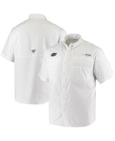 Мужская рубашка pfg white florida gators tamiami omni-shade на пуговицах Columbia, белый