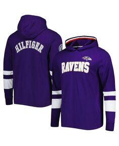 Мужская пурпурно-белая футболка с капюшоном baltimore ravens alex с длинным рукавом Tommy Hilfiger, мульти