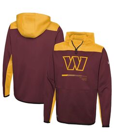 Мужская бордовая толстовка с капюшоном washington commanders combine authentic hard hitter pullover New Era