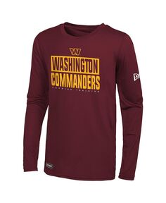 Мужская бордовая футболка с длинным рукавом washington commanders combine authentic offsides New Era