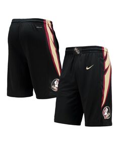 Мужские черные баскетбольные шорты florida state seminoles replica performance Nike, черный