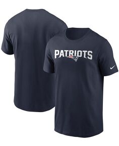 Мужская темно-синяя футболка с надписью New England Patriots Team Nike