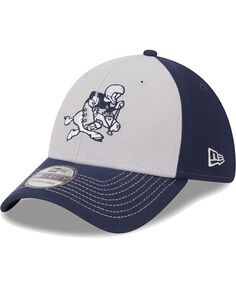 Мужская серо-темно-синяя шляпа Dallas Cowboys Retro Joe Main 39THIRTY Flex Hat New Era