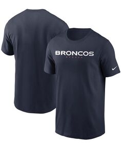 Мужская темно-синяя футболка с надписью Denver Broncos Team Nike