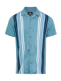 Рубашка на пуговицах стандартного кроя Threadbare Tenpin, дымчатый синий/голубой/темно-синий