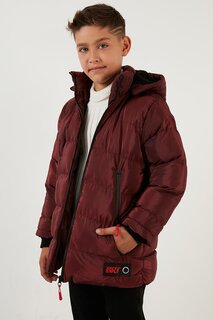 Съемная куртка-пуховик с капюшоном и плюшевой подкладкой 5763038 Lela, бургундия
