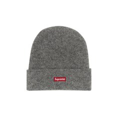 Шапка-бини Supreme из мохера Heather Grey