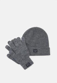 Шапка JACBEANIE GLOVE GIFTBOX SET Jack &amp; Jones, серый меланж