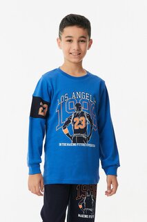 Пижамный комплект Jogger Boy с принтом и круглым вырезом Fullamoda