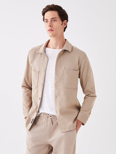 Удобная мужская куртка-рубашка с длинным рукавом SOUTHBLUE, бежевый меланж