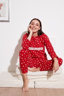 Пижамный комплект Polar Regular Fit с круглым вырезом 6571007 Lela, красный