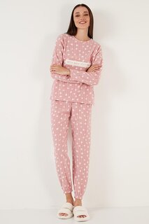 Пижамный комплект Polar Regular Fit с круглым вырезом 6571007 Lela, пудрово-розовый