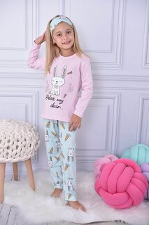 Пижамный комплект для девочек Pink Rabbit Printed Morrot 17022 Pijakids