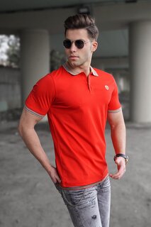 Красная мужская футболка с воротником поло 5116 MADMEXT
