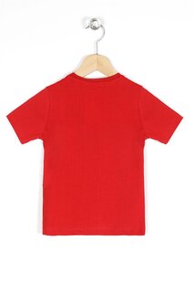 Красная футболка с короткими рукавами и круглым вырезом для мальчика с крокодиловым принтом Zepkids
