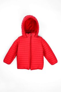 Красное пальто с капюшоном для мальчика с флисовой подкладкой Zepkids