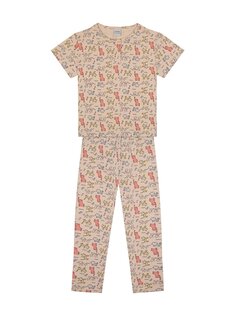 Пижамный комплект для девочек с круглым вырезом и принтом с короткими рукавами ANTEBIES