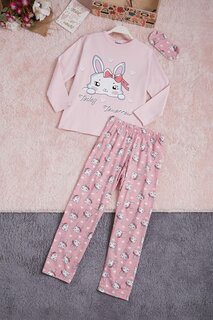 Пижамный комплект для девочек с принтом и надписью «Кролик» 16338 Pijakids