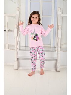 Пижамный комплект для девочки с круглым вырезом Vitmo Vitamin, светло-розовый