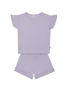 Пижамный комплект для девочки с круглым вырезом, короткими рукавами и шортами ANTEBIES