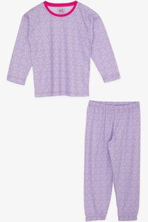Пижамный комплект для девочки с узором фиолетового цвета (4–7 лет) Breeze