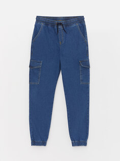 Удобные джинсовые брюки карго для мальчика LCW Kids, среднее индиго родео