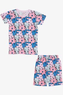 Пижамный комплект для девочки с шортами, буквенный узор, разные цвета (4–8 лет) Breeze