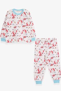 Пижамный комплект для девочки с рисунком единорога цвета экрю (1,5–5 лет) Breeze