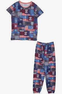 Пижамный комплект для девочки, красочный текстовый узор, смешанные цвета (9–14 лет) Breeze