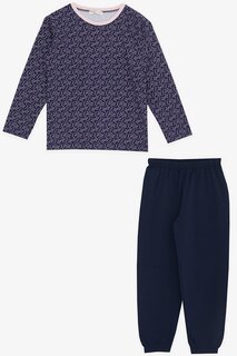 Пижамный комплект для девочки, темно-синий с ярким сердечком (4–8 лет) Breeze