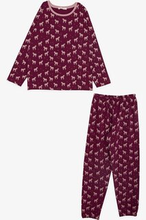 Пижамный комплект для девочки, крутой сливовый с рисунком единорога (9–12 лет) Breeze
