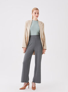 Удобные женские брюки с собственным узором и эластичной резинкой на талии LCW Modest, темно-серый