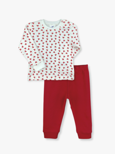 Пижамный комплект для маленьких девочек с круглым вырезом и длинными рукавами LUGGİ BABY, красный
