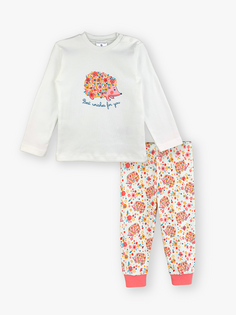 Пижамный комплект для маленьких девочек с круглым вырезом и длинными рукавами LUGGİ BABY, экрю-бежевый