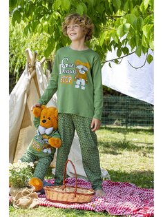 Пижамный комплект для маленьких мальчиков с круглым вырезом Vitmo Vitamin, зеленый