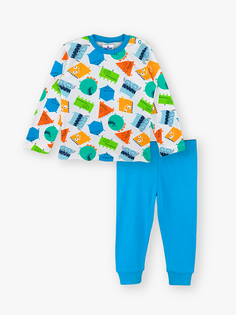 Пижамный комплект для маленьких мальчиков с круглым вырезом и длинными рукавами LUGGİ BABY, экрю