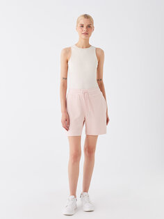 Удобные женские шорты с эластичной резинкой на талии LCW Vision, светло-розовый