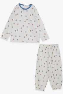 Пижамный комплект для мальчика бежевого цвета с красочным узором в виде милой совы (1–4 года) Breeze