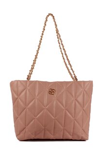 Женская стеганая сумка на плечо с цепочкой и ремешком из искусственной кожи (10599) Luwwe Bags, пудрово-розовый