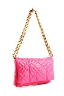 Женская стеганая сумка на плечо с цепочкой, ремешком на руку (20652) Luwwe Bags, розовый